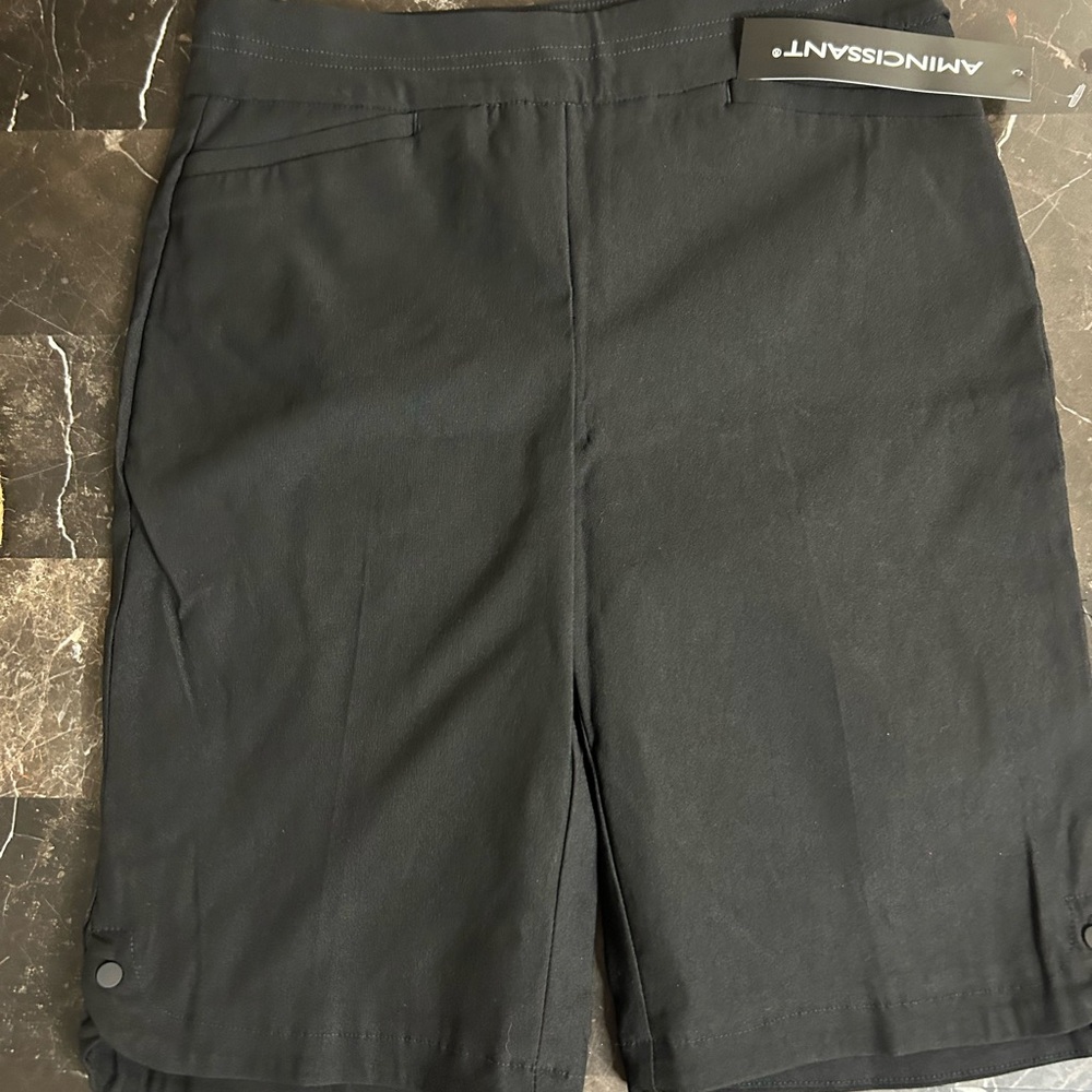 Tribal Women's Black Flat Front Shorts